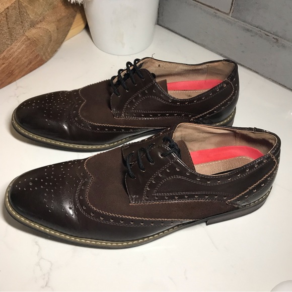 Bruno Marc Other - Bruno Marc brown leather Oxford Wingtips Sz 11